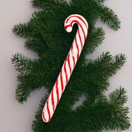 Image similar to candy cane made out of cotton,