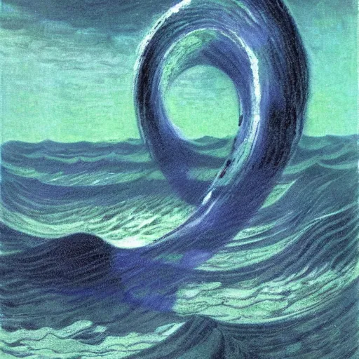 Prompt: water wave flow alien by karel thole and claude monet, oil on canvas 💦