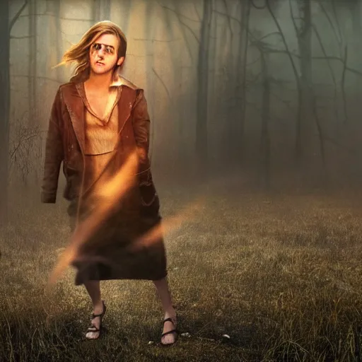 Prompt: a photo of a psychotic Emma watson emerging through smoke in a FEMA emergency camp, extreme terror, frightening, fear, dread, discontent, in the style of Antony gormly and Simon stalenhag and Steve mccurry, photorealistic, 4k, 8k, 16k, highly detailed, very intricate, facing camera, one person only,evil, rule of thirds, insanely detailed and intricate, hypermaximalist, elegant, ornate, hyper realistic, super detailed