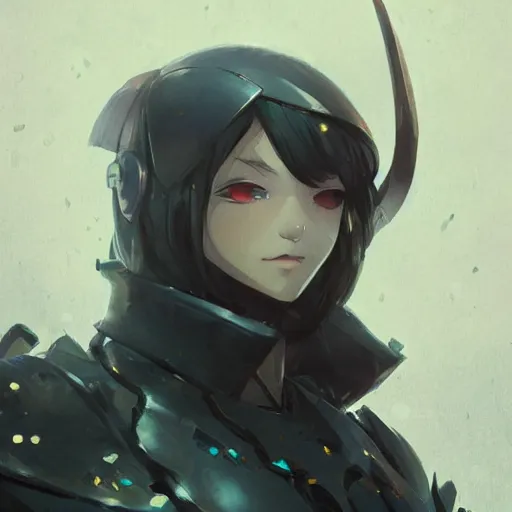 Prompt: Anime characte with a defined face r from an RpG video with armor in HD, artstation, Greg rutkowski, cinematic