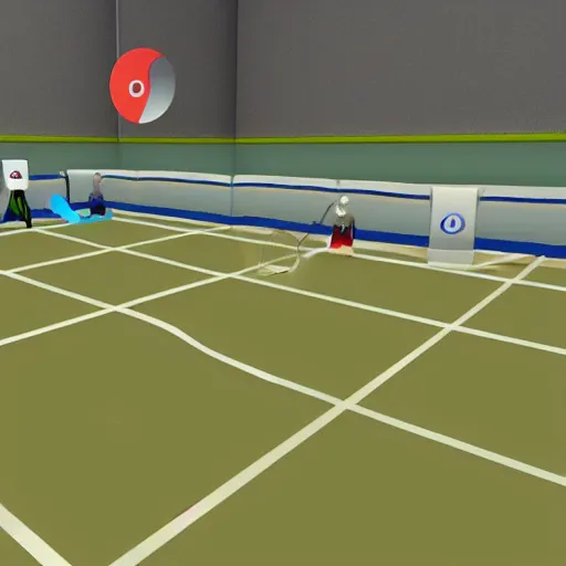 Image similar to wii sports : tennis : target practice liminal space, backrooms, free space, empty