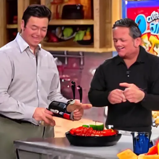 Prompt: vince here with the new slap chop 3 0 0 0, tv infomercial,