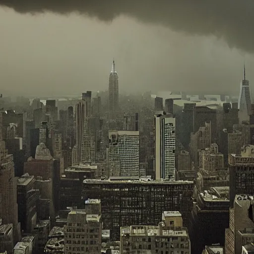 Prompt: new york city destroyed with a nuclear blast