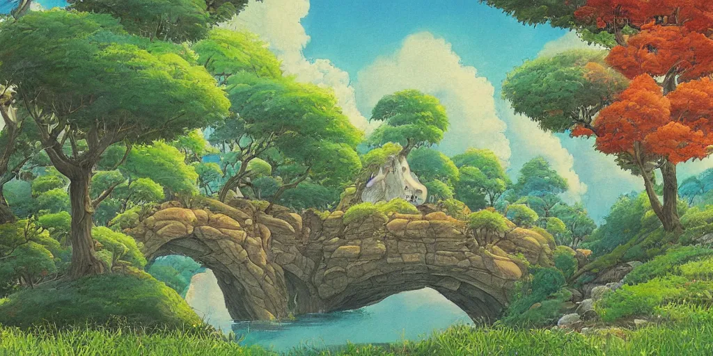 Prompt: a beautiful painting of landscape, ghibli style