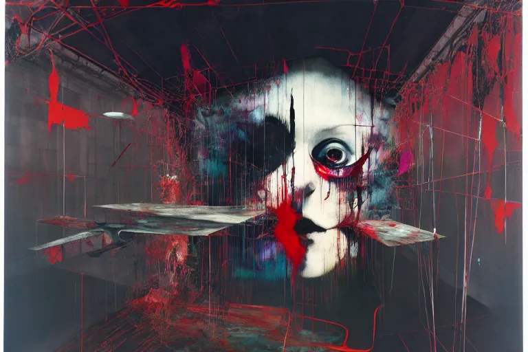 Image similar to the physical impossibility of death, in a brutalist designed space ship, gothic, rich deep colours, painted by francis bacon, adrian ghenie, james jean and petra cortright, part by gerhard richter, part by takato yamamoto. 8 k masterpiece