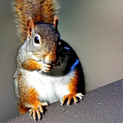 Image similar to a squirrel with a simpsons overbite