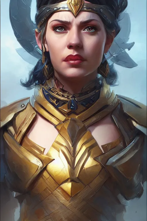 Image similar to amazon valkyrie athena, d & d, fantasy, portrait, highly detailed, headshot, digital painting, trending on artstation, concept art, sharp focus, illustration, art by artgerm and greg rutkowski and magali villeneuve