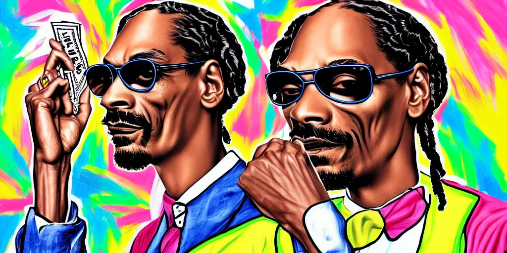 Prompt: snoop dogg smoke someone feet, gta vice city style, smooth painting, each individual seeds have ultra high detailed, 4 k, illustration, comical, acrylic paint style, pencil style, torn cosmo magazine style, pop art style, ultra realistic, underrated, by mike swiderek, jorge lacera, ben lo, tyler west