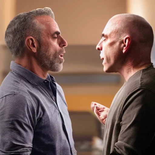 Prompt: Jordan Peterson making out with joe rogan, photorealistic, 4k