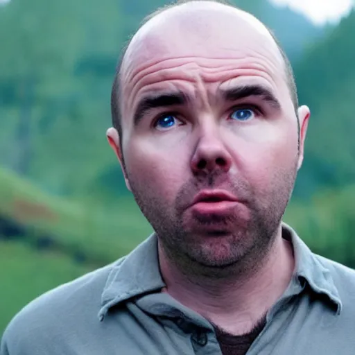 Image similar to film still from a movie featuring Karl Pilkington