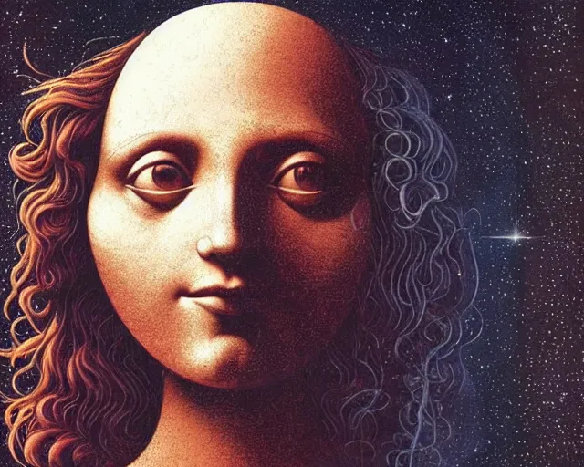 Image similar to universe a cosmology quest a mental state, a closeup simple vector pop surrealism, by ( leonardo da vinci ) and greg rutkowski and rafal olbinski