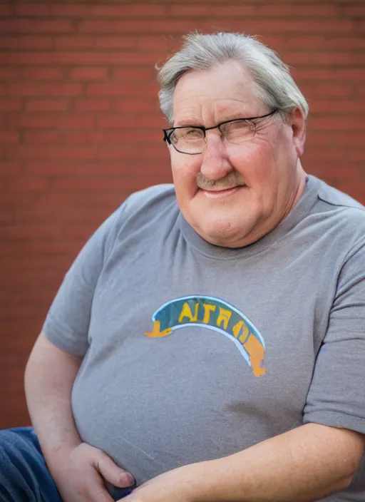 Image similar to portrait photo still of real life peter griffen, 8 k, 8 5 mm, f. 1 4