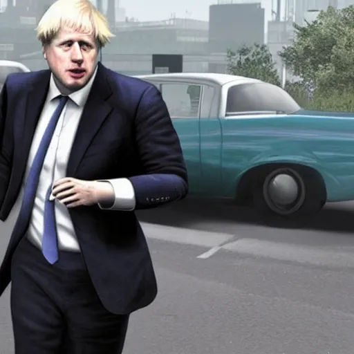 Image similar to Boris Johnson in gta cover art, lots of detail, ultra HD