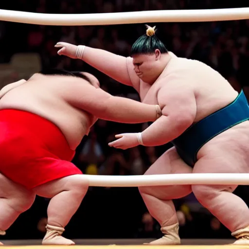 Image similar to donald trump sumo wrestling