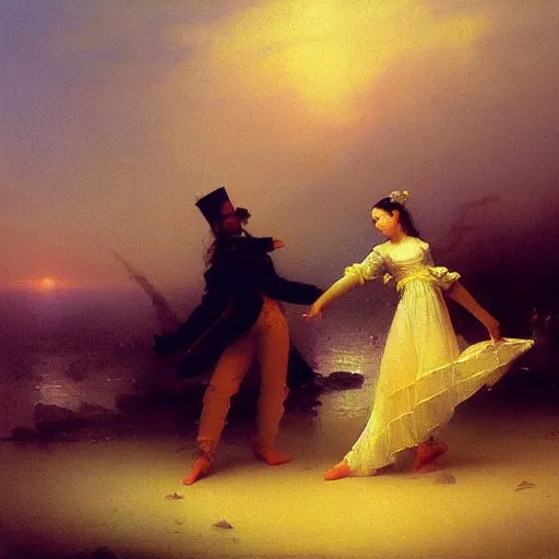 Prompt: dancers by ivan aivazovsky