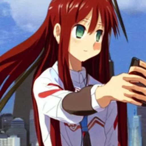 Image similar to a very beautiful young yuuki asuna taking a selfie on 9 / 1 1