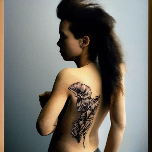 Prompt: a back tattoo, good morning, by annie leibovitz and steve mccurry, natural light canon eos c 3 0 0, ƒ 1. 8, 3 5 mm, 8 k, medium - format print
