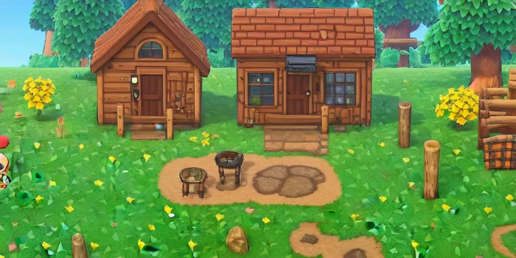 Image similar to cottagecore animal crossing, stardew valley, moss, village, plants, cute, friendly in the style of studio ghibli