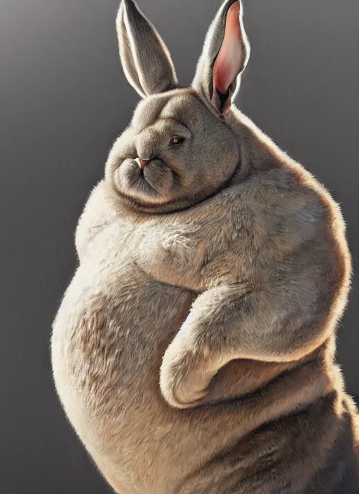 Image similar to high angle photo of a gorgeous big chungus in the style of stefan kostic, realistic, sharp focus, 8 k high definition, insanely detailed, intricate, elegant, art by stanley lau and artgerm