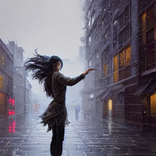 Prompt: highly detailed a woman dancing in the rain, in gta v, stephen bliss, unreal engine, fantasy art by greg rutkowski, loish, rhads, ferdinand knab, makoto shinkai and lois van baarle, ilya kuvshinov, rossdraws, tom bagshaw, global illumination, radiant light, detailed and intricate environment