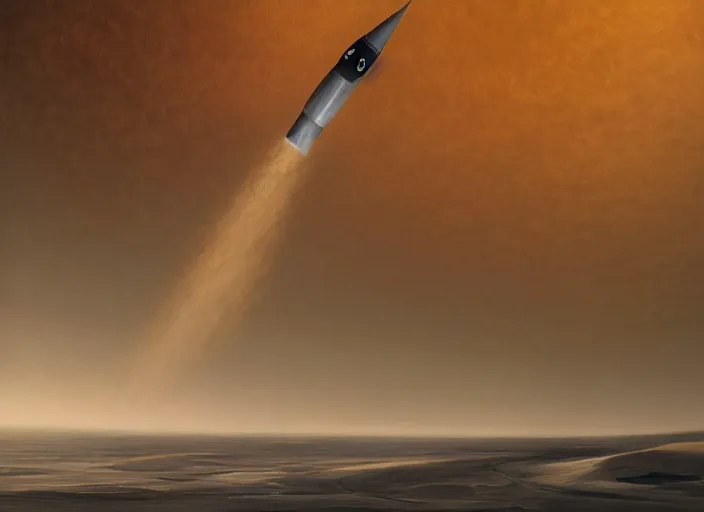 Prompt: a pure silver minimalist rocket has landed on a desert, minimalist design, by jean delville and sophie anderson and mandy jurgens and ralph mac quarrie, retrofuturism, immaculate scale, moody atmosphere, cinematic atmospheric, cinematic lighting, golden ratio, perfect composition, elegant, no crop, extremely detailed, 4 k, hd, sharp focus, masterpiece, trending on artstation