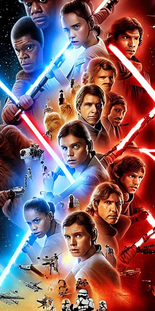 Image similar to star wars episode x movie poster