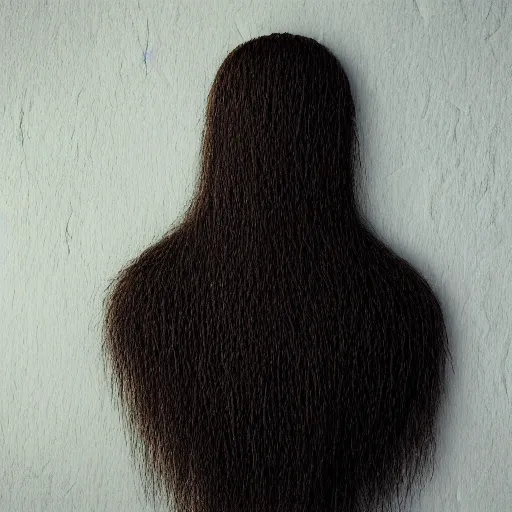 Image similar to person made of hair