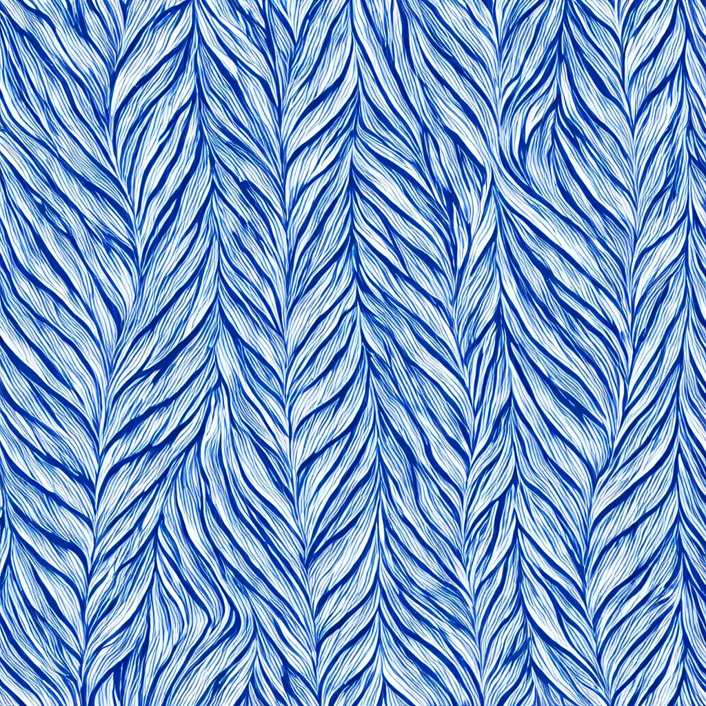 Image similar to seamless blue and white symmetric feather texture, 4k