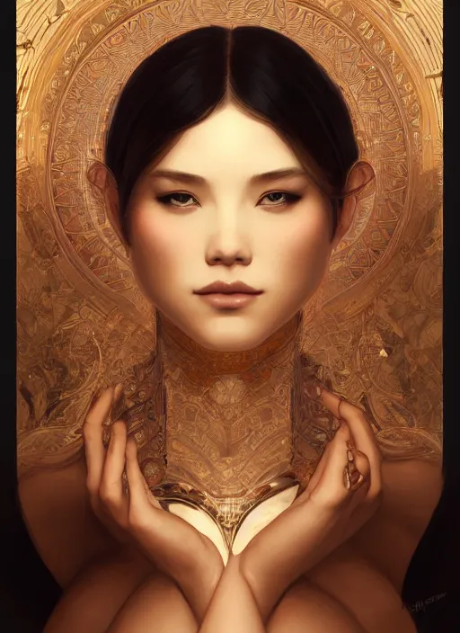 Prompt: symmetry!! asian, machine parts embedded into face, intricate, elegant, highly detailed, digital painting, artstation, concept art, smooth, sharp focus, illustration, art by artgerm and greg rutkowski and alphonse mucha, 8 k