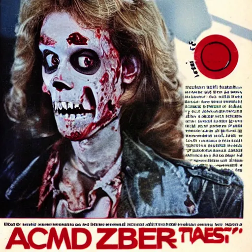 Image similar to 1980s ad for a zombie