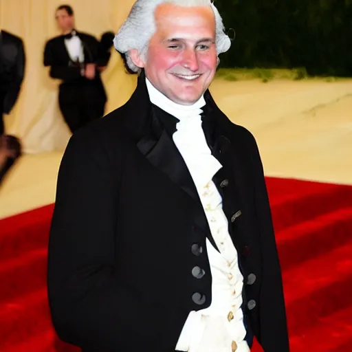 Prompt: dslr photo of george washington at the met gala, 2 0 1 0. hd