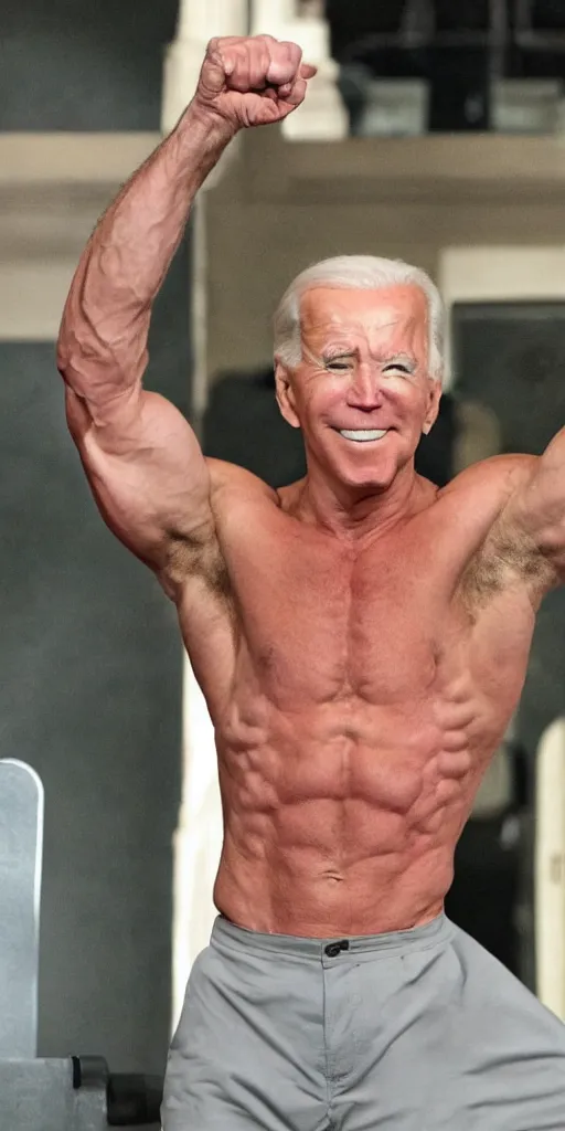 Prompt: muscular Joe biden