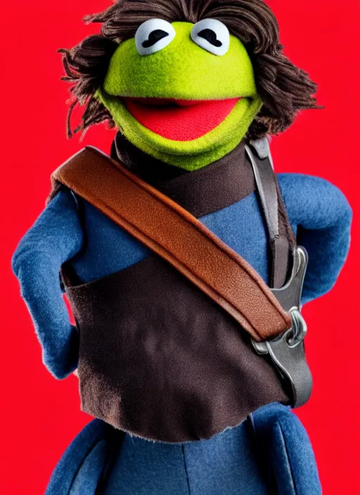 Image similar to studio portrait still of muppet!!!!! bucky barnes!!!!!! as a muppet muppet as a muppet, 8 k, studio lighting, key light,