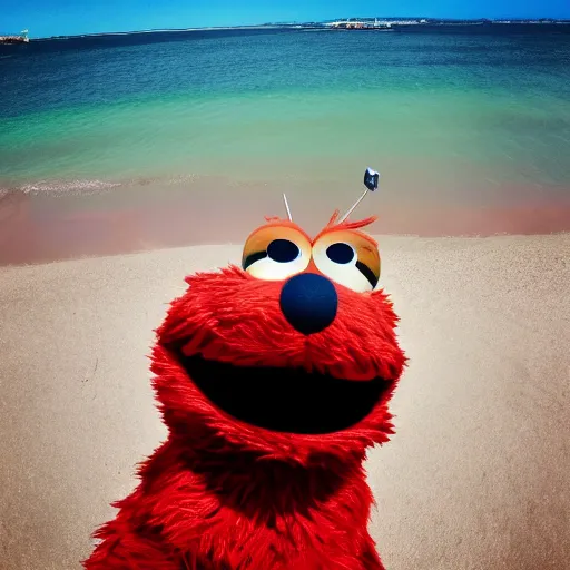 elmo taking a selfie, iphone 6 s, beach, | Stable Diffusion | OpenArt