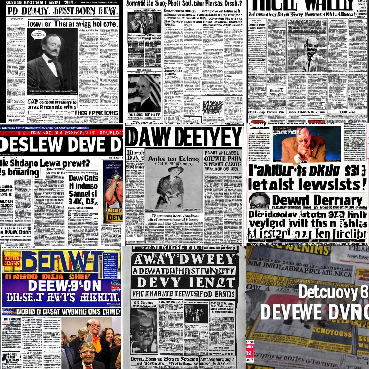 Prompt: dewey defeats truman