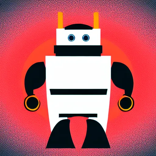 Image similar to vector art logo of a very fat robot