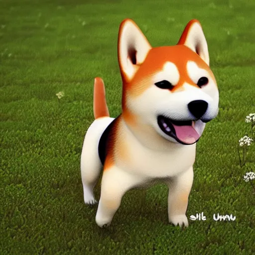 Image similar to shiba inu in the style of pixar movies