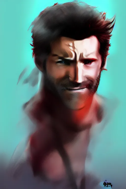 Image similar to Ryan Reynolds as Wolverine high quality digital painting in the style of Robert Kirkman