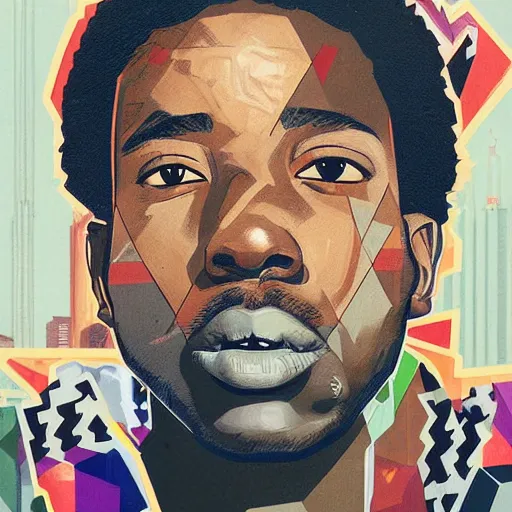 Prompt: Supreme x Freddie Gibbs Profile Picture by Sachin Teng, asymmetrical, Organic Painting , Matte Painting, geometric shapes, hard edges, graffiti, street art,:2 by Sachin Teng:4