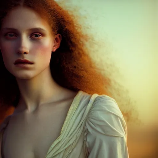 Prompt: photographic portrait of a stunningly beautiful renaissance female in arcades of soft dreamy light at sunset, contemporary fashion shoot, by edward robert hughes, annie leibovitz and steve mccurry, david lazar, jimmy nelsson, breathtaking, 8 k resolution, extremely detailed, beautiful, establishing shot, artistic, hyperrealistic, beautiful face, octane render
