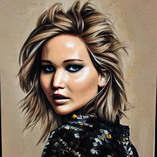 Image similar to portrait of Jennifer Lawrence by Sandra Chevrier