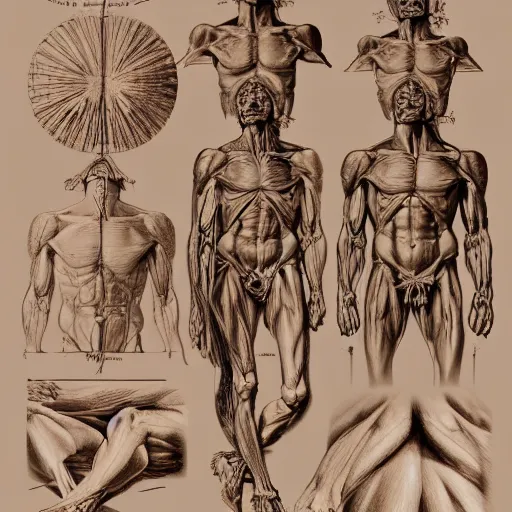 Image similar to anatomy of a star, da vinci notes, ultradetailed, anatomy study, artstation