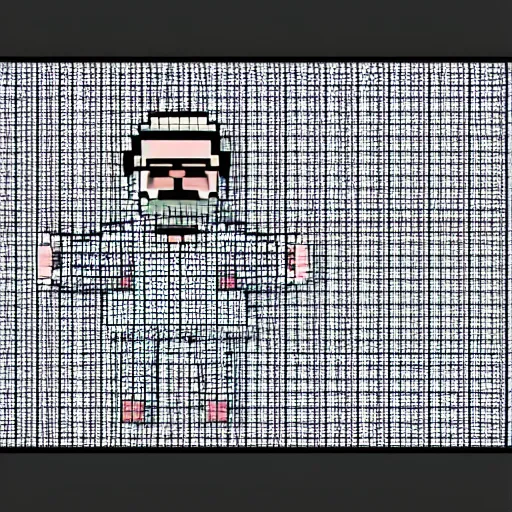 Image similar to walter white, cubes, voxels