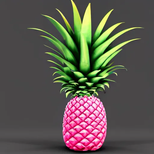 Image similar to 3 d render of a hovering pink pineapple against a pink backdrop with slight sadow underneath ophotorealistic, 4 k, cgsociety, blender, unreal engine 5, sharp details, 3 0 0 dpi