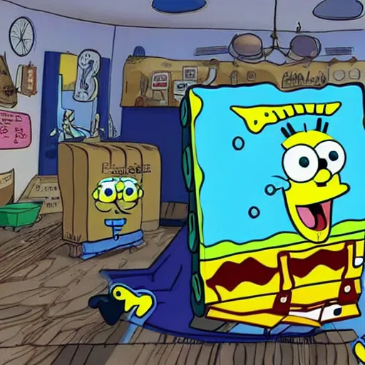 Image similar to spongebob using a pc