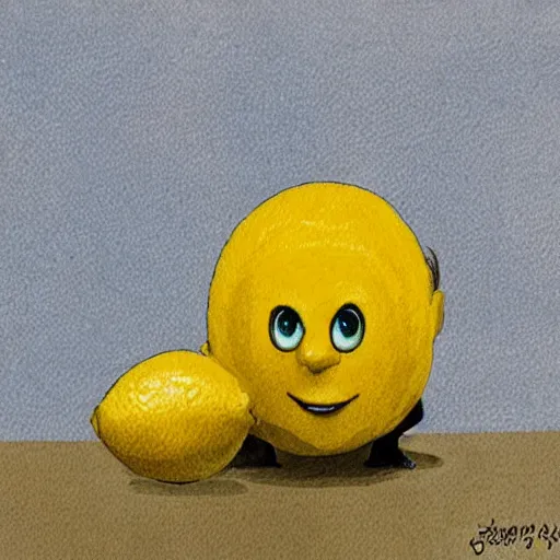 Image similar to a terrified lemon