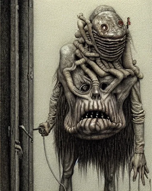 Image similar to a realistic detailed portrait painting of a monster by john kenn mortensen, santiago caruso, synthwave cyberpunk psychedelic vaporwave