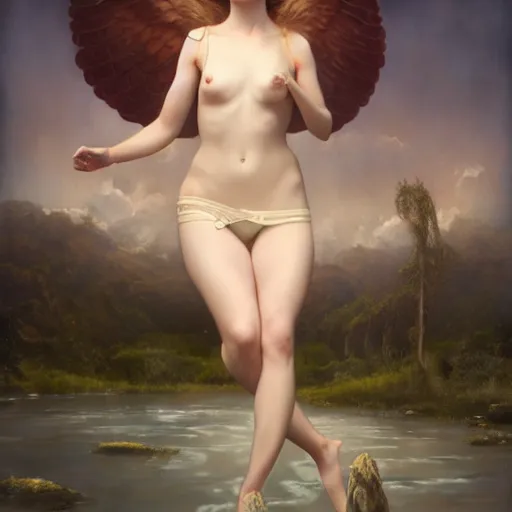 Image similar to the goddess of lost socks, by tom bagshaw peter kemp