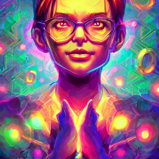 Image similar to skill magic geek inside matrix deepdream radiating a glowing aura stuff loot legends stylized digital illustration video game icon artstation lois van baarle, ilya kuvshinov, rossdraws,