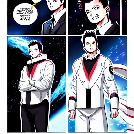 Image similar to elon musk and spacex manga by clamp